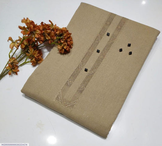 Men's unstitched khaddar embrioded suit