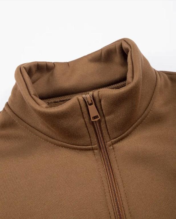 2 Pcs Men's Fleece Plain Zipper