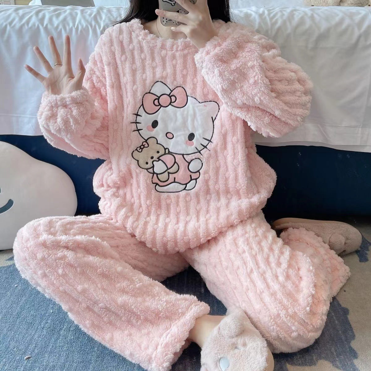 Hello Kitty Bear Coral Fleece