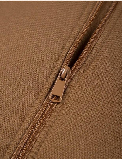 2 Pcs Men's Fleece Plain Zipper