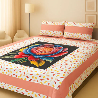 Embroidered Patch Work King Size BedSheet