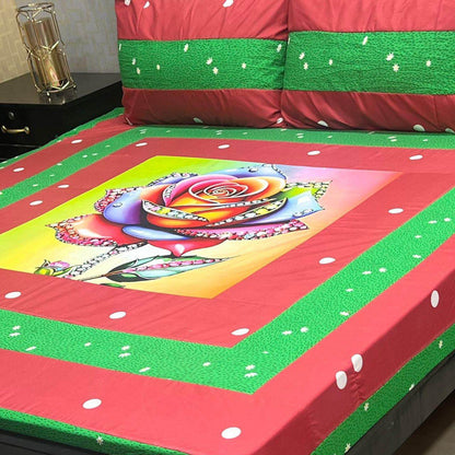 Embroidered Patch Work King Size BedSheet