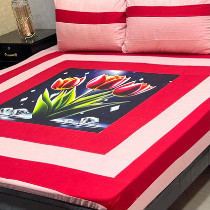 Embroidered Patch Work King Size BedSheet