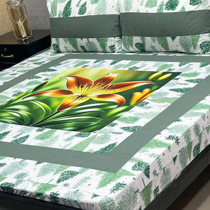 Embroidered Patch Work King Size BedSheet