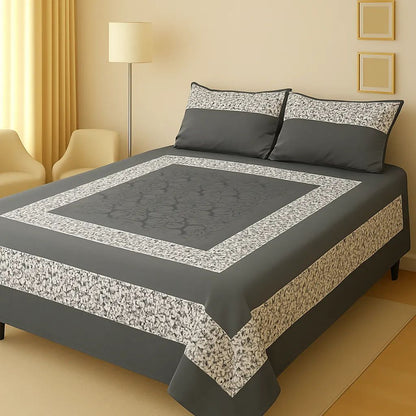 Embroidered Patch Work King Size BedSheet