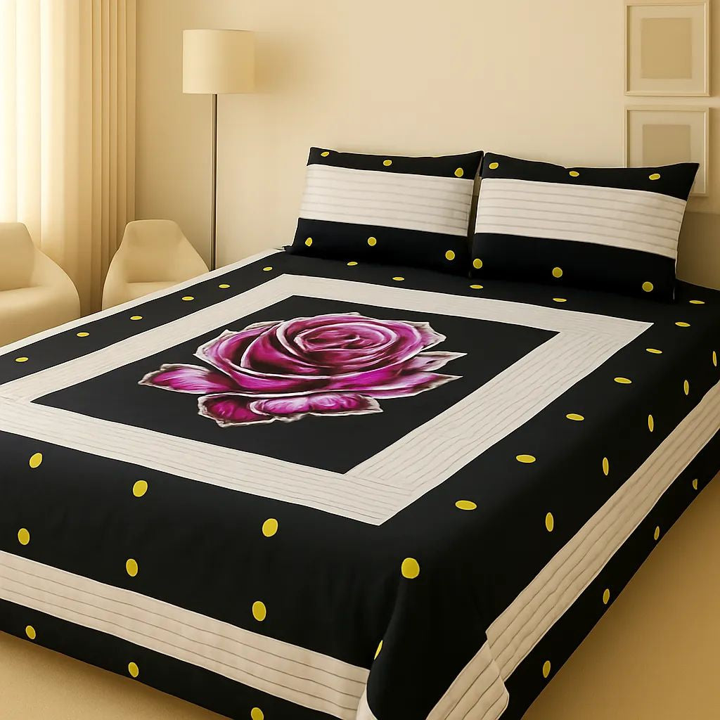 Embroidered Patch Work King Size BedSheet